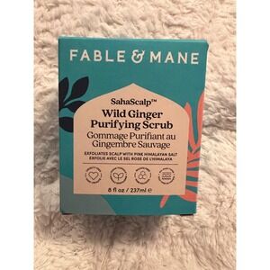 Fable & Mane SahaScalp Wild Ginger Purifying Scalp Scrub 8oz Pink Himalayan Salt